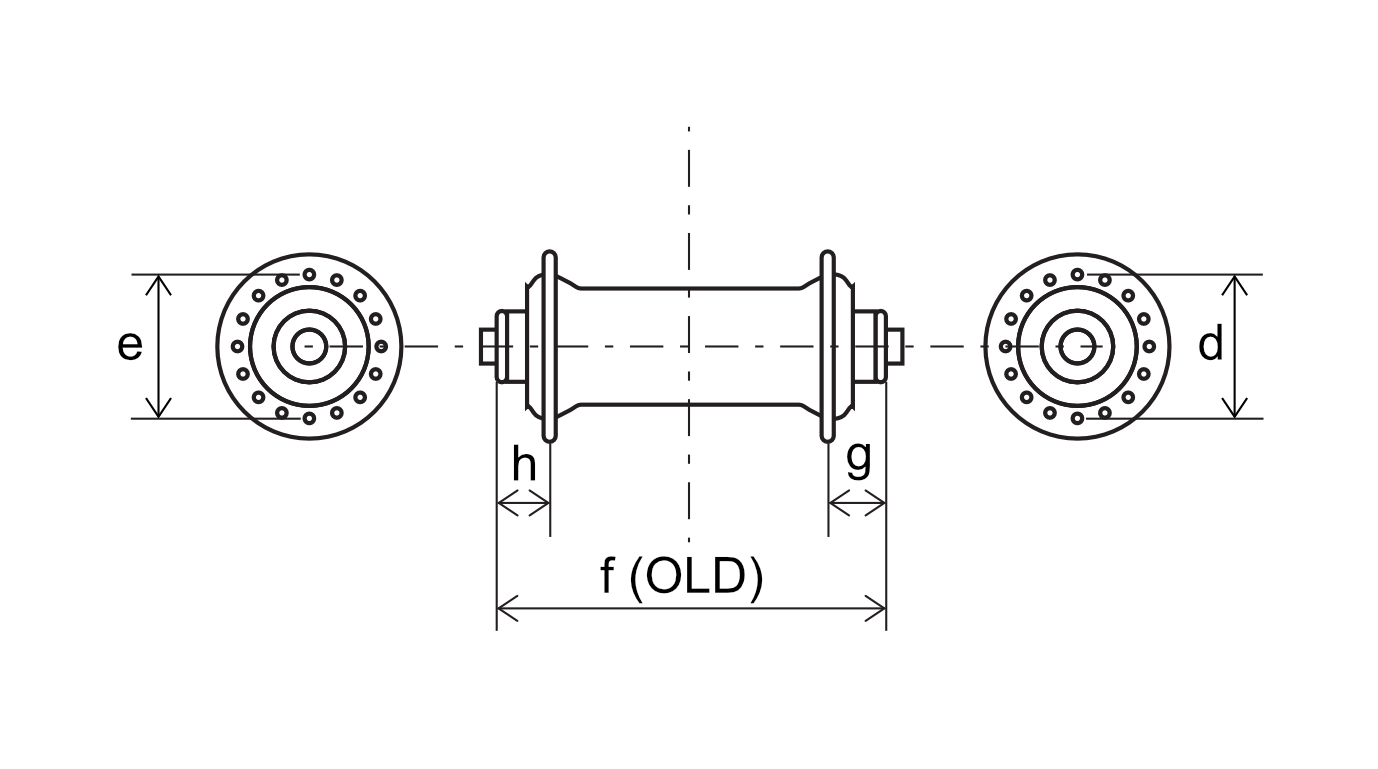 フロントハブ寸法図